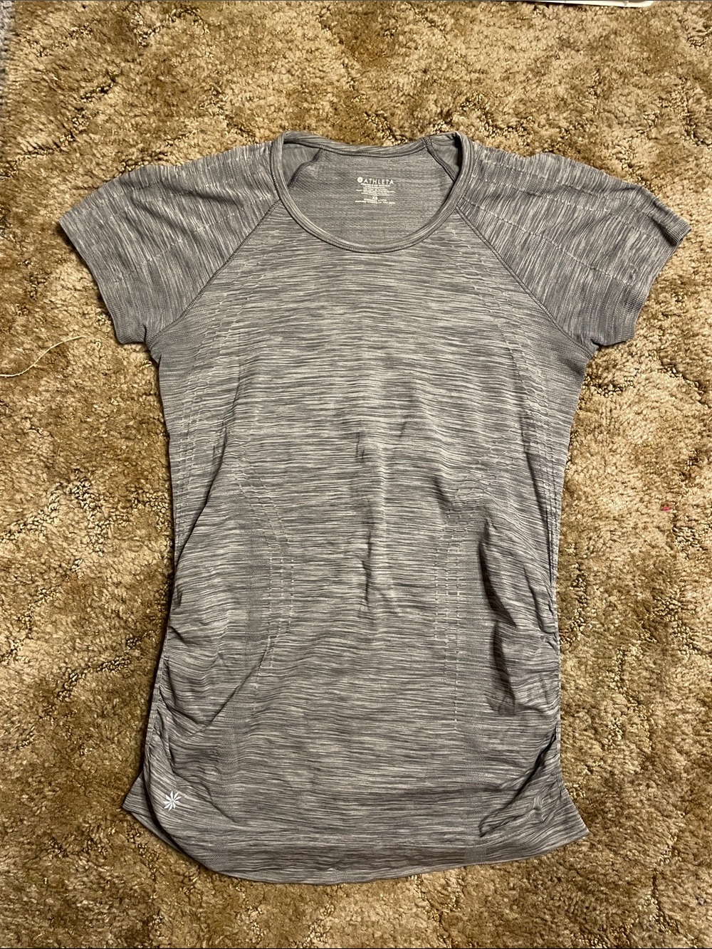 Athleta Gray Woman’s Short Sleeve Workout Athletic T Shirt‎ Size Xs